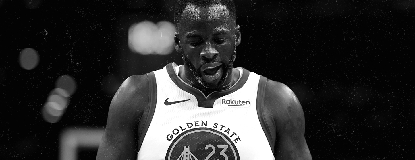 Draymond Green discute com repórter no Media Day do Warriors