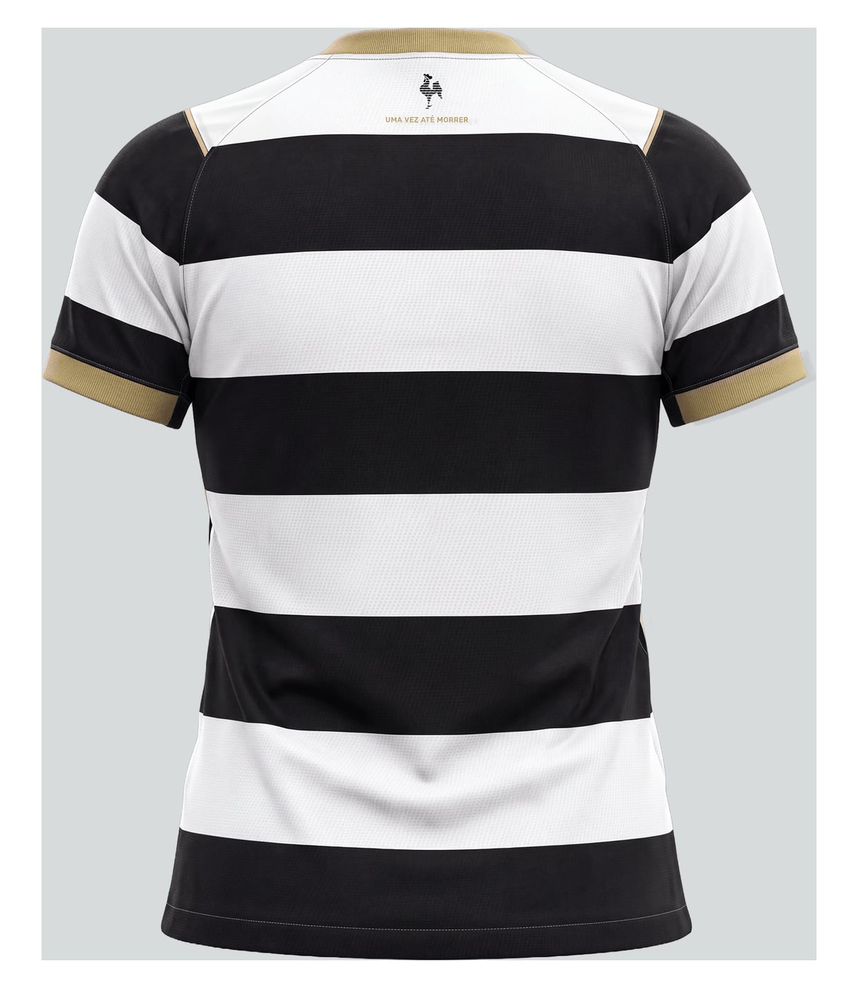 Costas da camisa Manto da Massa 2026/27, com o Galo e a frase do hino na nuca