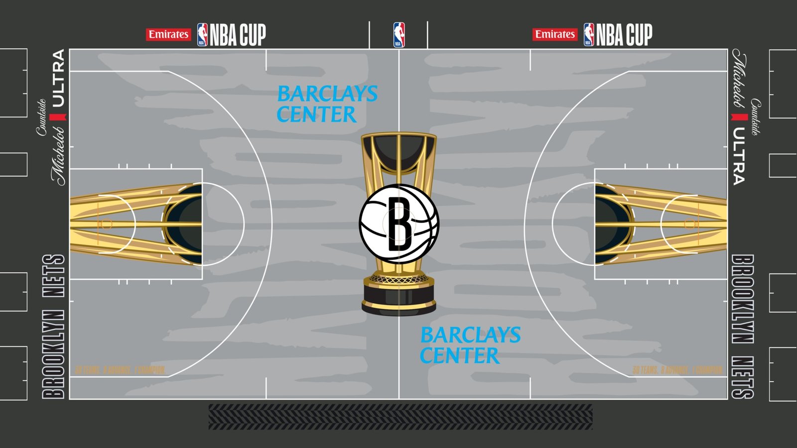 Quadra cinza do Nets para a NBA Cup 2026