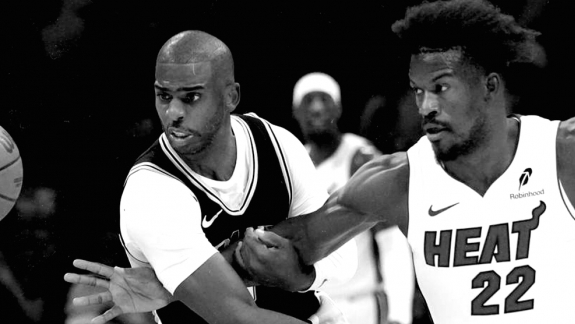 NBA: Vaza áudio de discussão entre Jimmy Butler e Chris Paul em jogo entre Heat e Spurs