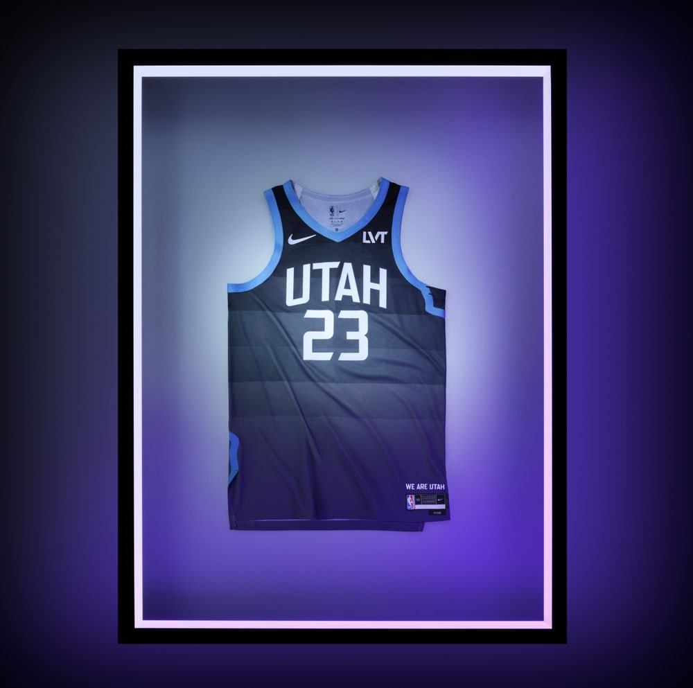 Uniforme City Edition do Utah Jazz com degradê inspirado nas montanhas do estado